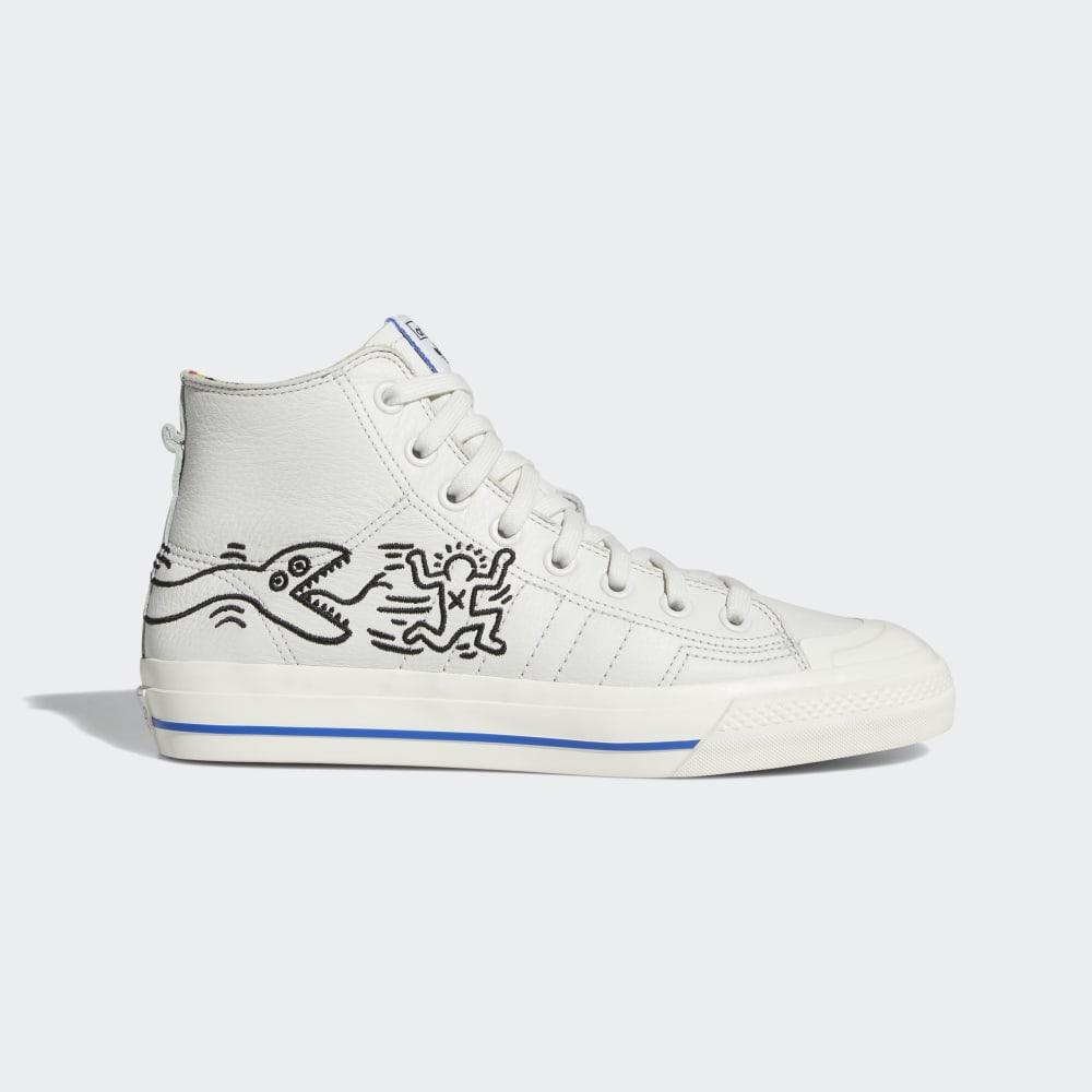Adidas Nizza Visoke RF Keith Haring Hrvatska - Muške Originals - Bijele/Plave (GWOCQZ536)